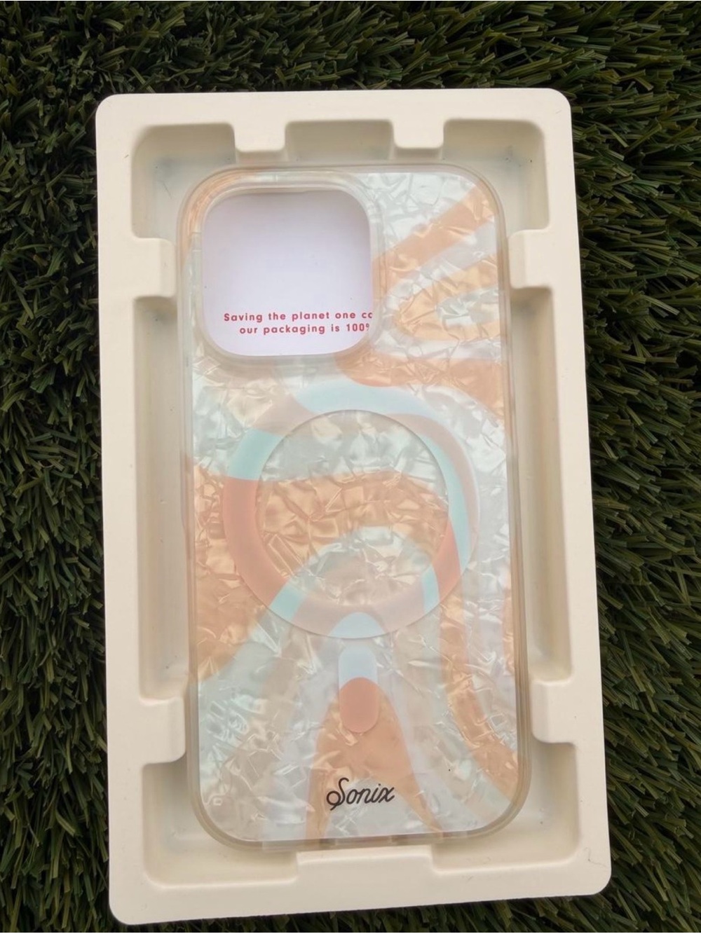 Sonix Clear Iridescent Peach iPhone 16 pro Case